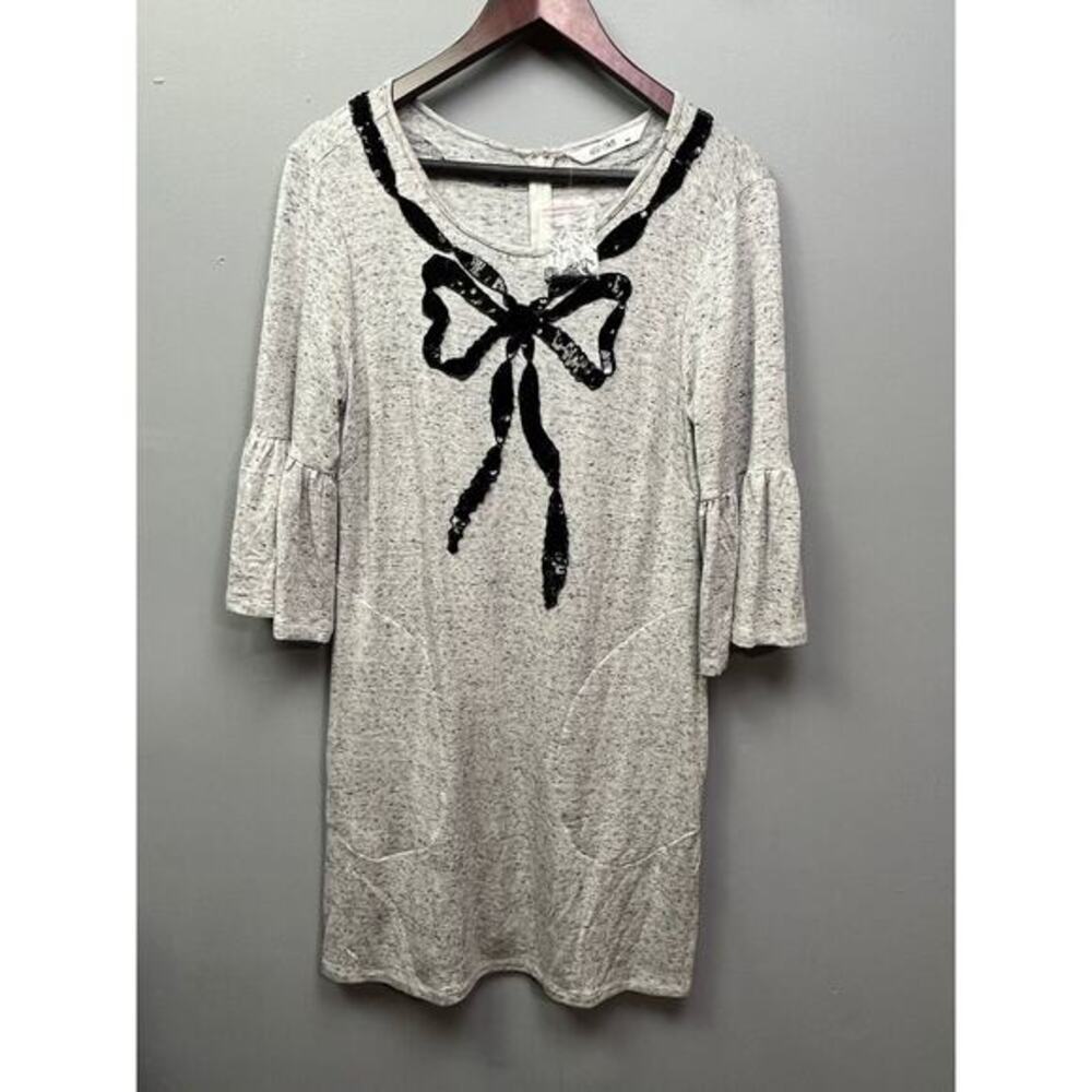 Eshakti shift dress Womens size 8 beaded accents pockets Heather Gray‎ New